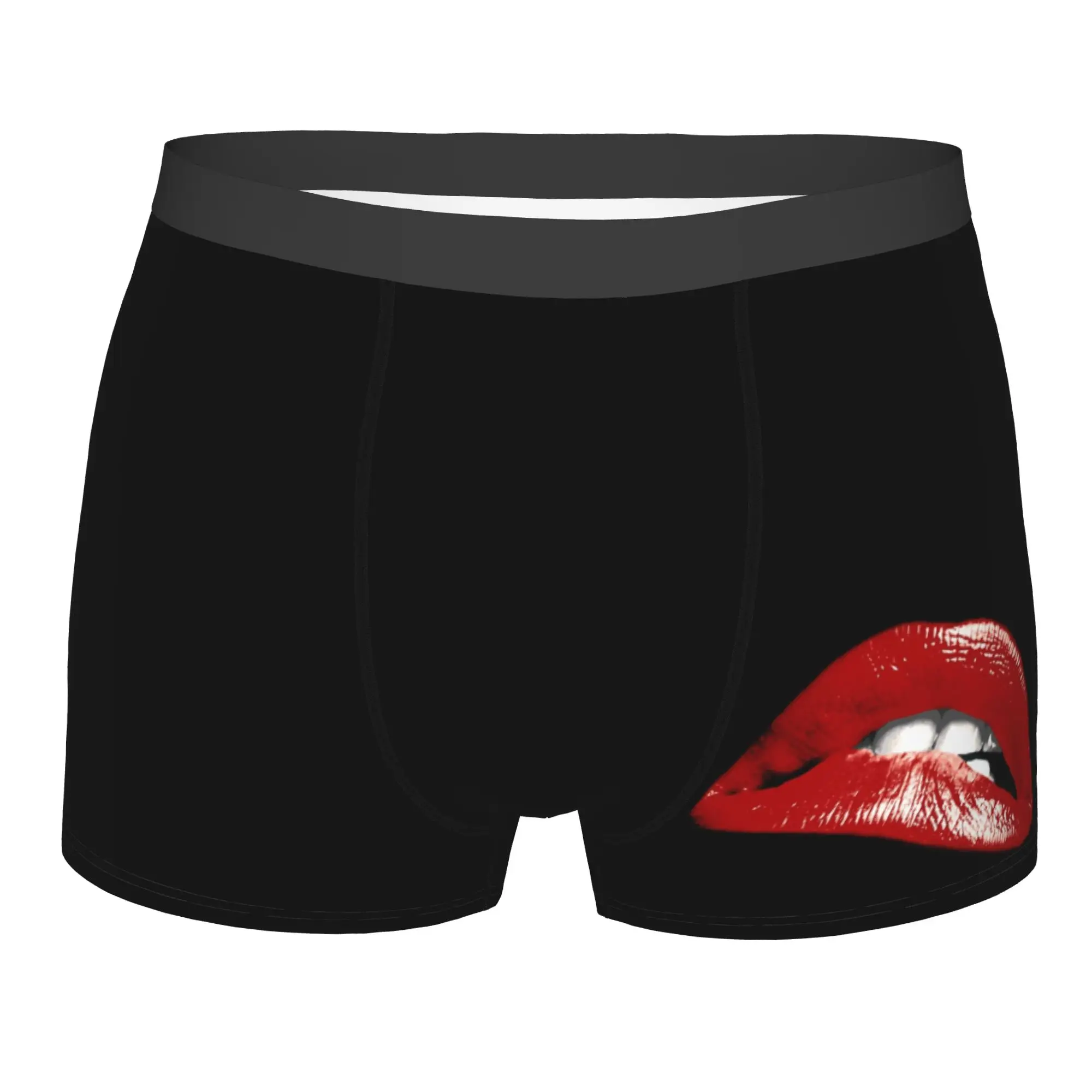 

Custom Male Novelty Sexy Rocky Lips Underwear Red Lipstick Boxer Briefs Breathable Shorts Panties Underpants