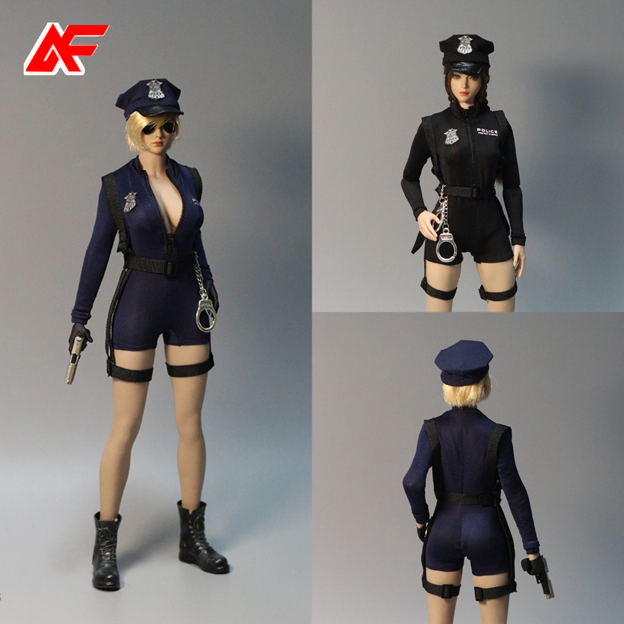 HAILI TOYS 1/6 Scale Policewoman Uniform Bodysuit Hat Fit For 12'' TBL PH JO Female Action Figure Body Dolls