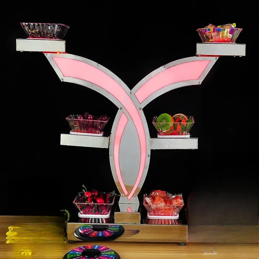 Stainless steel bar supplies, nightclub KTV, luminous fruit tray rack, LED creative snack tray, snack tray