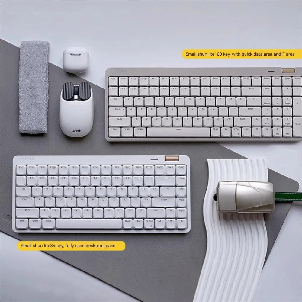 Lofree&EWEADN Flow Lite Wireless Mechanical Keyboard 2.4G&Bluetooth&Wired Silenter Switch Gasket POM Low Keycap White Backlig - Image 6