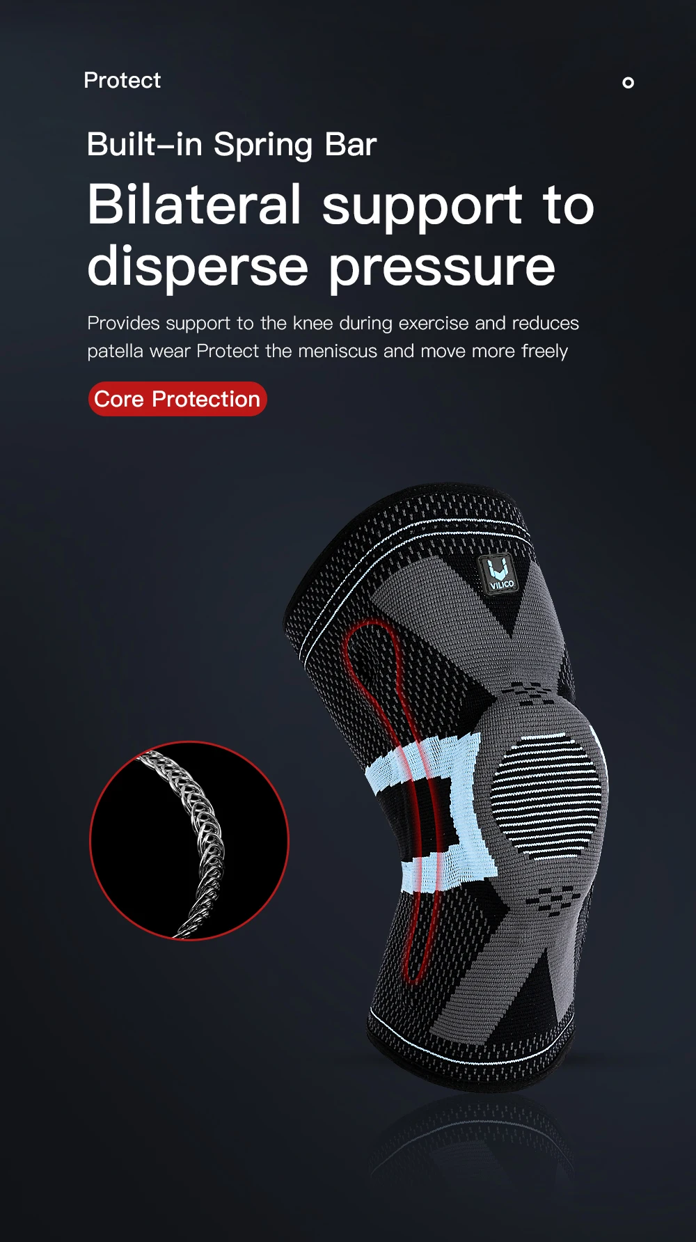 1PC Adjustable Knee Brace Open Patella Knee Support for Men Women Breathable Knee Wrap for Sports Running Fitness