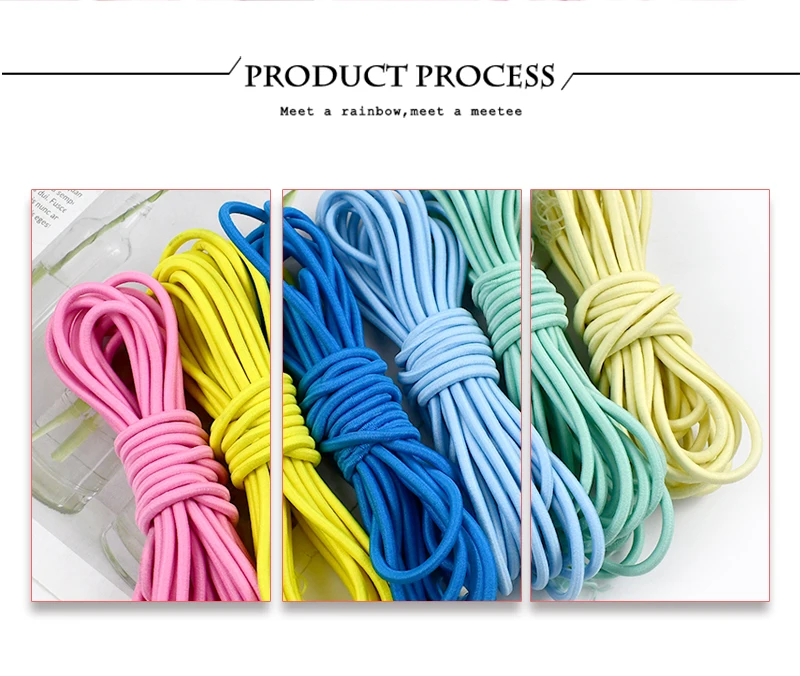 5-50 Meter 4mm Hochelastisches Band für Damen Haarband Farbiges Rucksack-Gummiband Kleidungsstück Feder-Stretchkordel DIY Gürtelzubehör – Detail 7