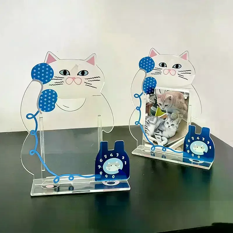 1Pcs Cute Kitten Acrylic Photo Display Collection Frame 3-inch Pet Photo Frame Creative Desktop Decoration Ornaments