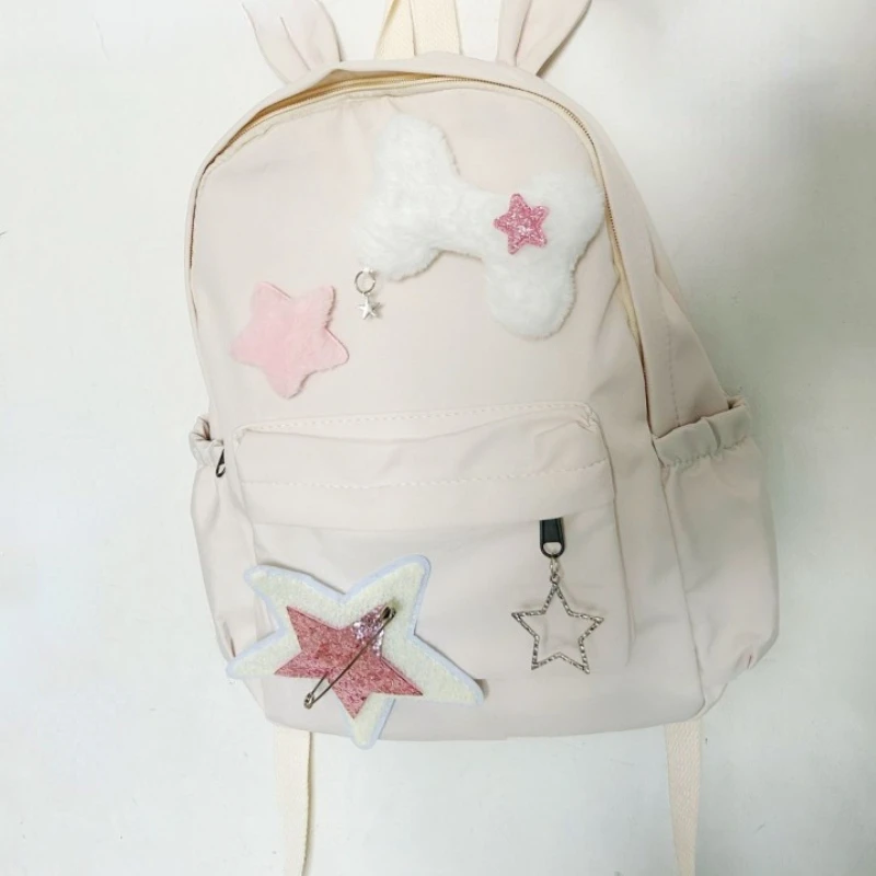 Japanese Fashion Sweet Y2k Aesthetic Backpack Women Kawaii Cute Star Schoolbags Korean Chic Girls Casual Backpacks for Students