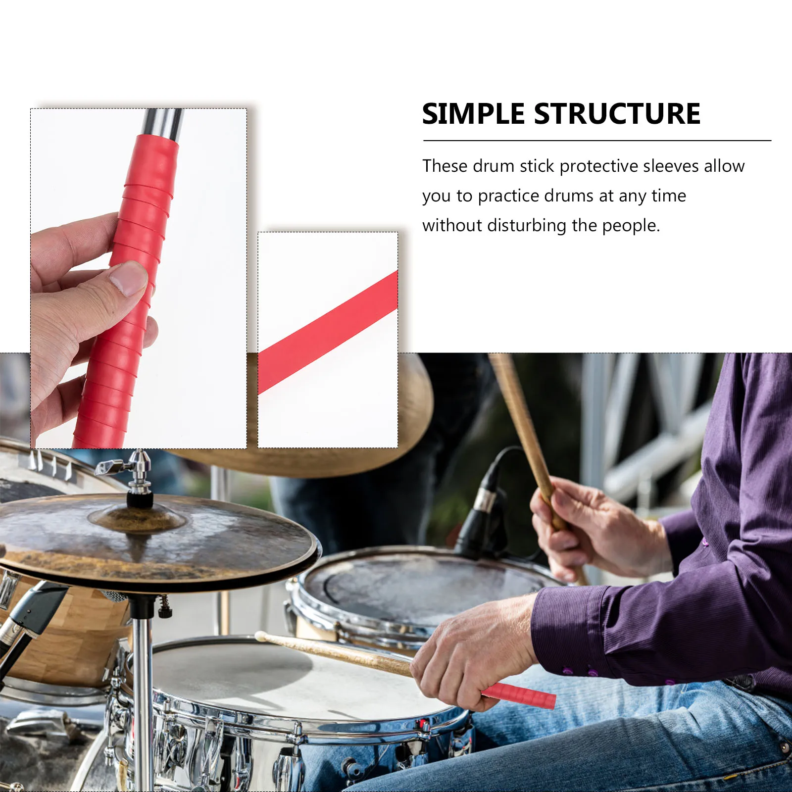 

4pcs Pu Covers Non-Slip Protectors Silent Practice ° Protective Sleeves Drum Practice Accessories Head Sleeve Anti-Skid