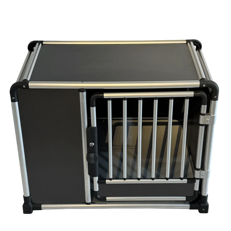 2026Dog Cage Factory Wholesale Aluminum Portable Transport Crate Durable Easy-to-Assemble Breathable Dog Enclosure Solid Pattern