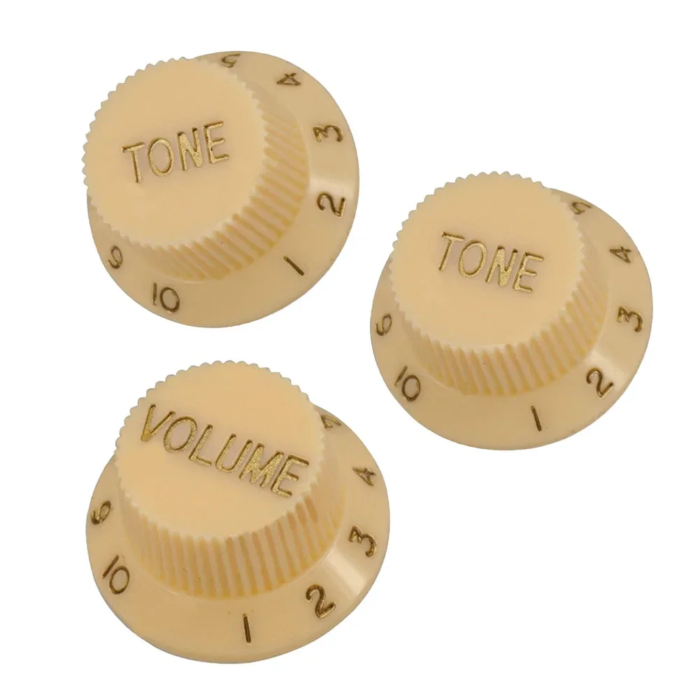 3pcs Guitar Volume Control Knob For Electric Guitar ST Style Plastic Knobs 1 VOLUME With 2 TONE Knobs DIY Guitar Spare Parts