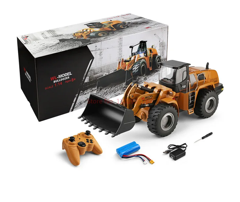 WLtoys 14800 2.4G 1:14 Simulation Remote Control Alloy Bulldozer With Light Remote Control Engineering Car Model Toys For Kids