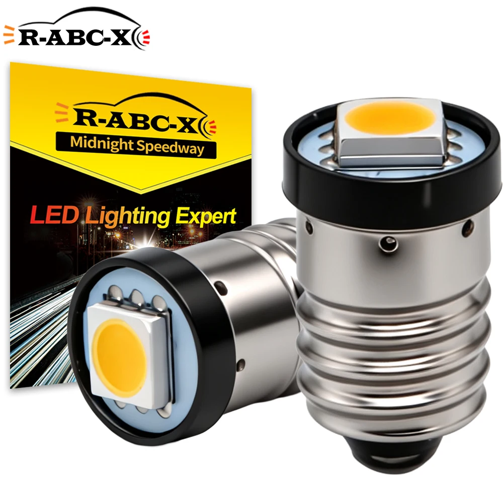 RUIANDSION Super Bright E10 LED Mini Screw Indicator Light 3V/6V/12V for Car Dashboard Gauge Light Auto Instrument Lamp 2Pcs