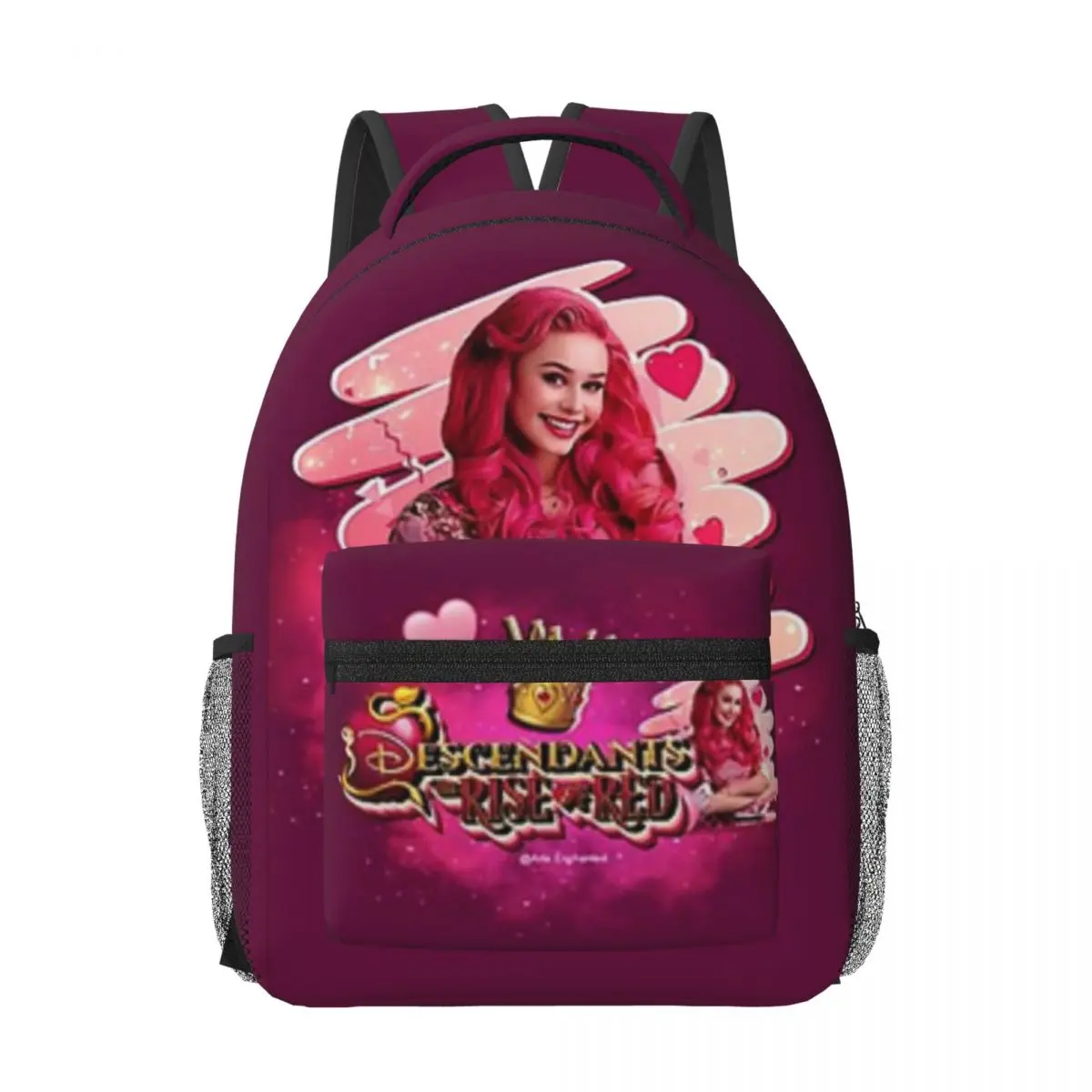 Descendendands 4 The Rise Of Red - Ruby Rose Turner As Bridget Queen Of Hearts Pink para niñas y niños, mochila para estudiantes de gran capacidad