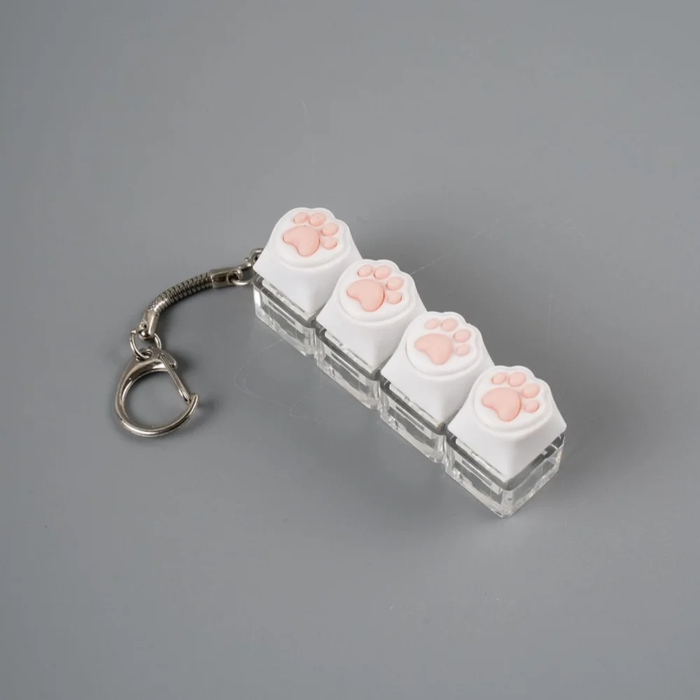 Fingertip Decompression Toy Keys Silicone Soft Cat PAWS Keychain Key Ring Mobile phone Pendant Accessories Keyboard Tapping view 5