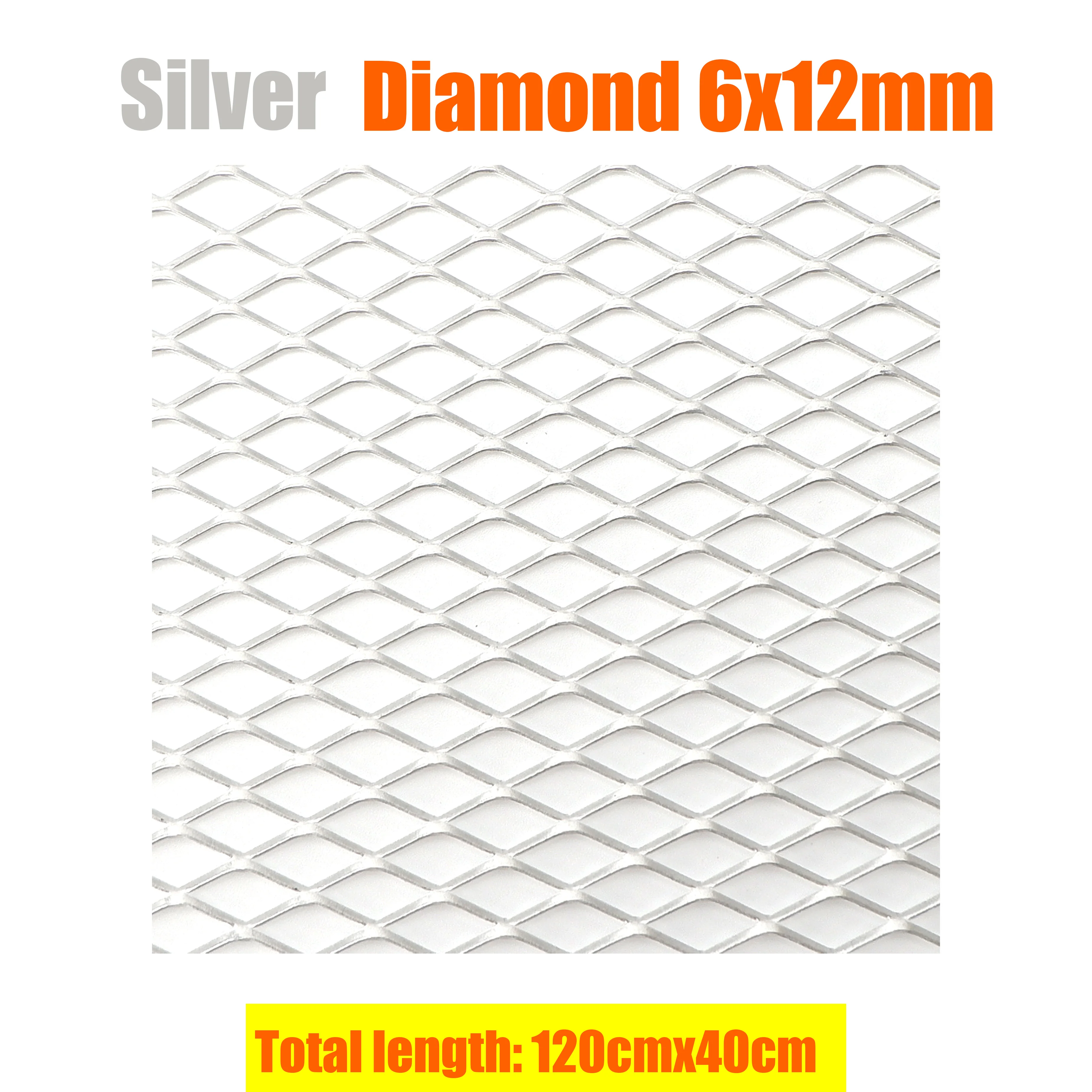 120 cm x 40 cm Aluminium Racing Car Truck Bumper Grille Grill Mesh Net Vent Black Silver Tuning Universal