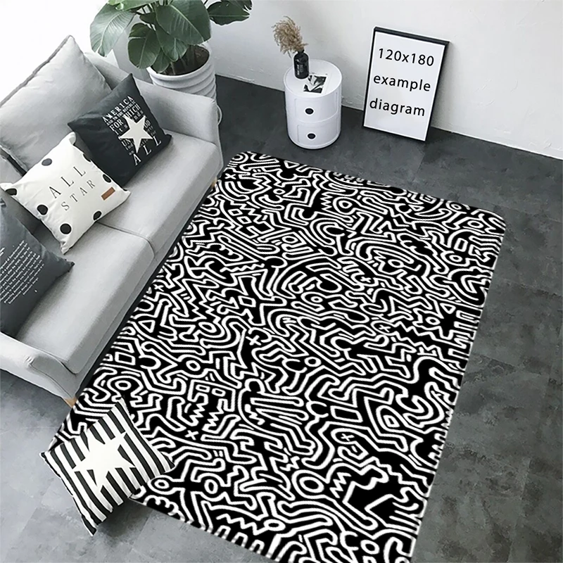 Bathroom Rugs Doodle Bedside Carpet Keiths Harings Entrance Doormat Kitchen Hallway Non-slip Mat Living Room Decor Wedding Gifts