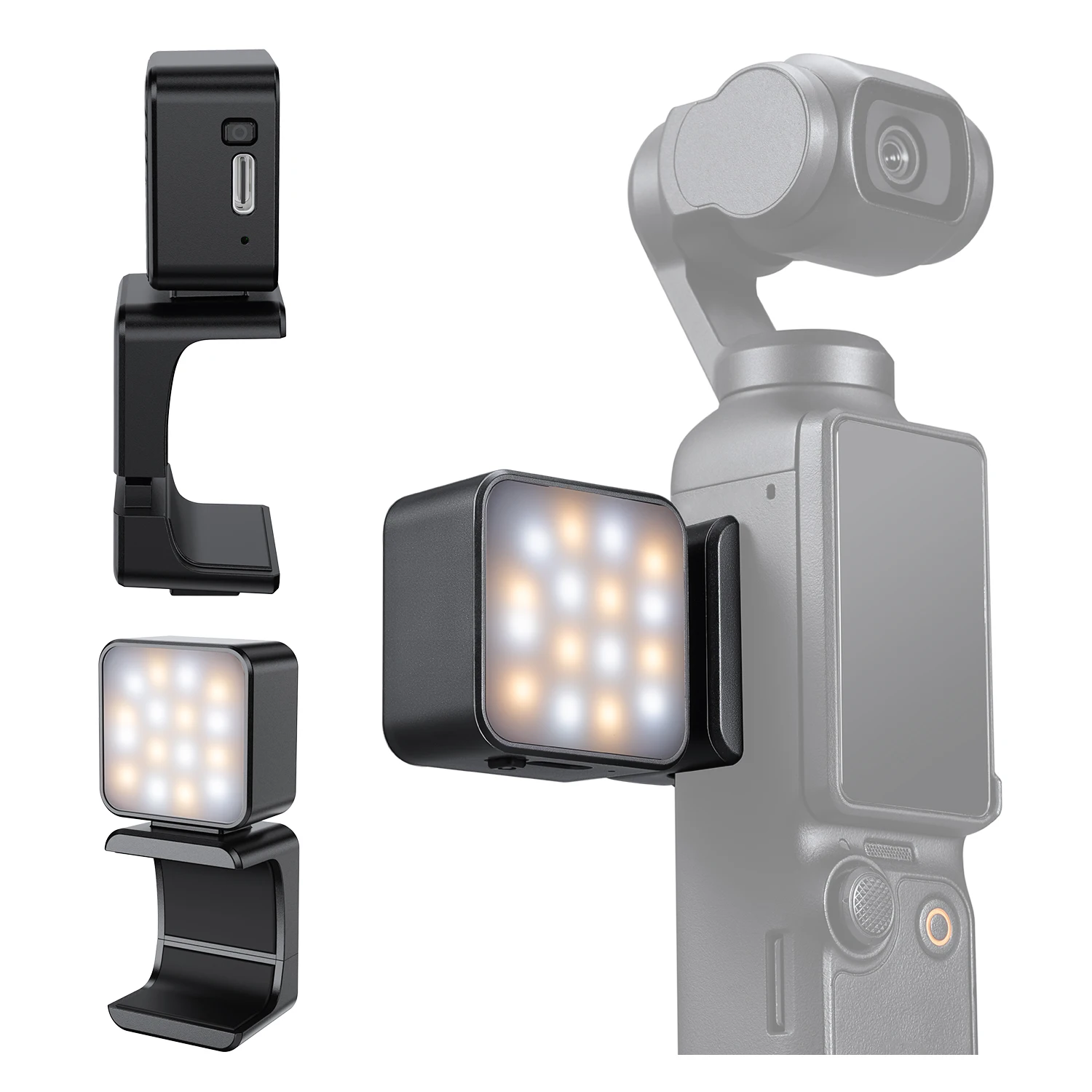 K&F Concept Magnetic Mini Light for DJI Osmo Pocket 3 Color Temperature 3 Levels Adjustable 3000K/4500K/6000K 2 Level Video Lamp