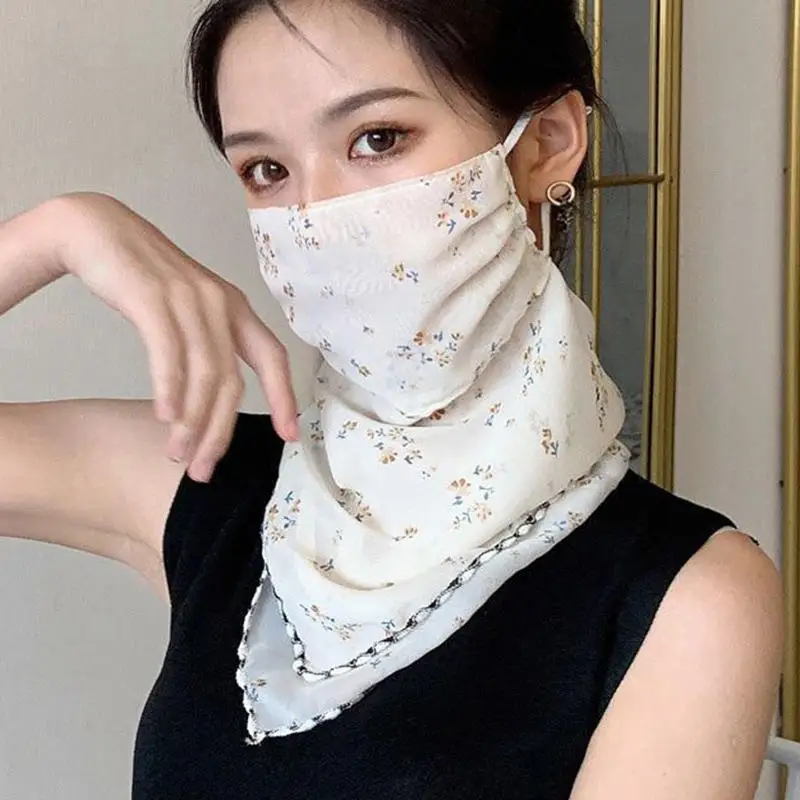 

Fashion Scarf For Women Sun UV Protection Hiking Neck Scarf Outdoor Triangular Scarf Sunscreen Veil Ice Silk Mask Face Cover