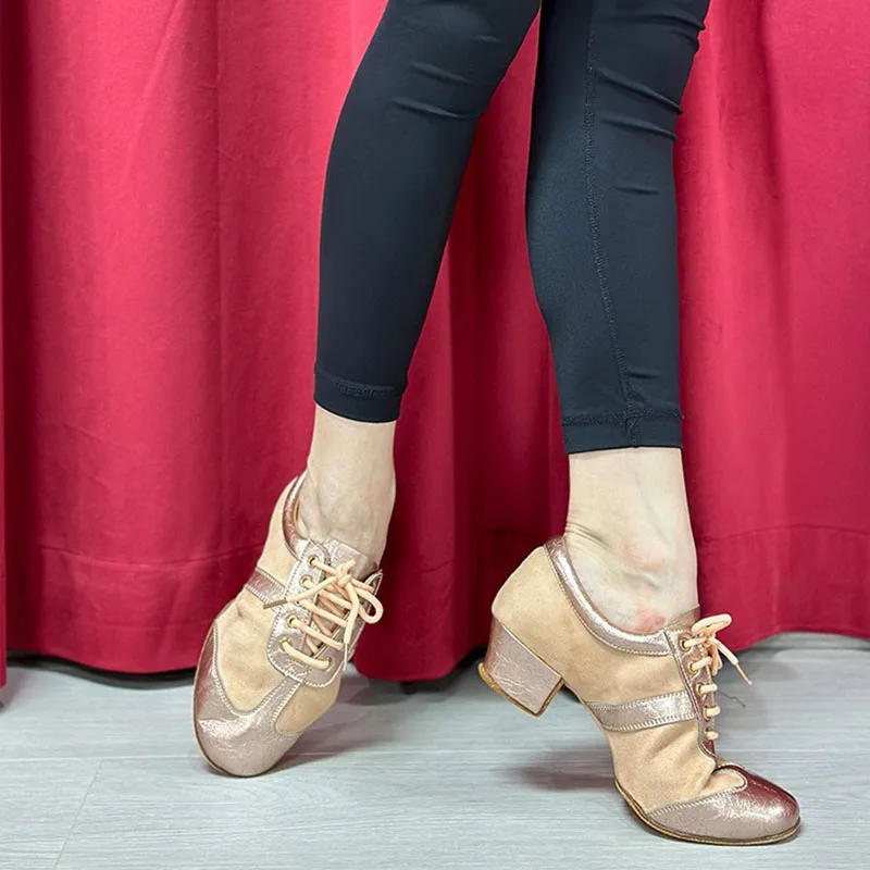 

New Women Latin Dance Shoes Soft Sole Professional Indoor Low Heel Comfortable Teacher sports Shoes fashion