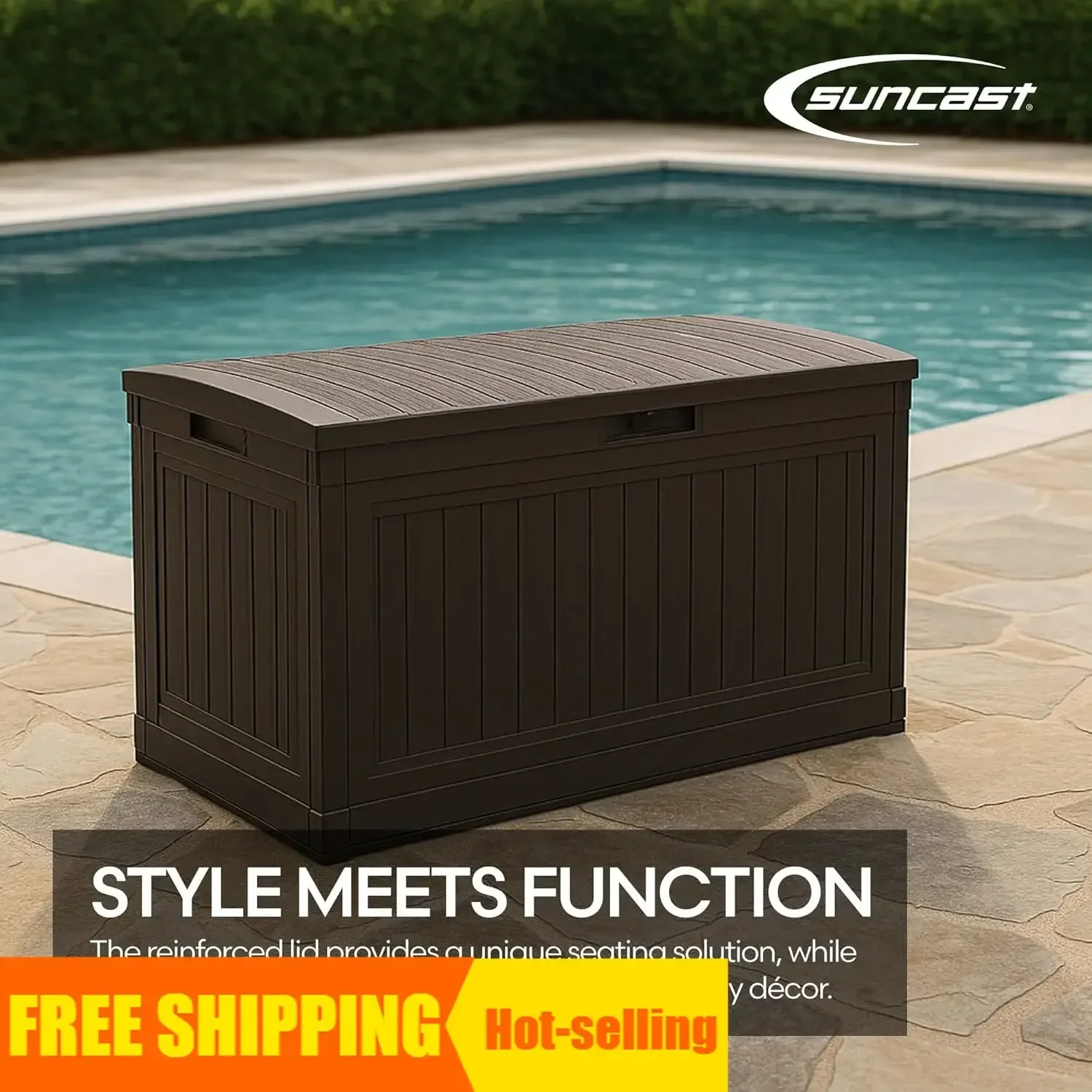 

Горячие продажи! Эксклюзивное предложение: 80-галлонный бак. Водонепроницаемый уличный ящик-скамья из полимерной смолы для патио с крышкой, запираемой на замок, современная уличная скамья для патио