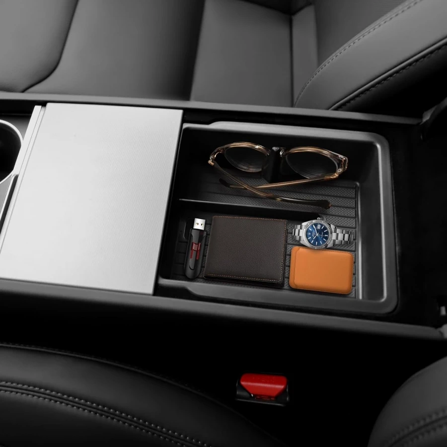 Per Tesla Model 3 Highland 2024 ABS Console centrale Organizer Vassoio Bracciolo Scatola portaoggetti Accessori portaoggetti interni