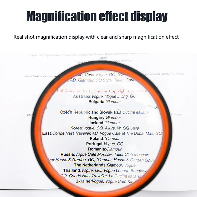 Lupa redonda de silicone portátil 10x de alta definição para idosos e crianças ferramenta de identificação de leitura de observação