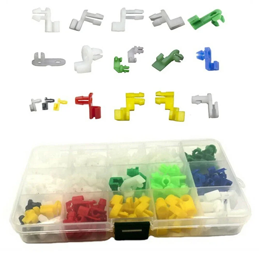 160PCS Universal Auto Door Lock Rod Clip Driver Side Handle Retainer Fits  Hole Plastic Rivet Fasteners Retainers Car Wire Clip