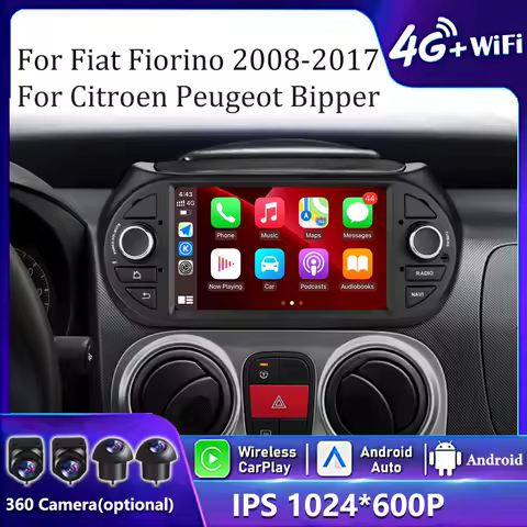Android 15 Auto Car Radio For Fiat Fiorino Qubo Citroen Nemo Peugeot Bipper 2008 -2017 Multimedia Video Player 4G CarPlay BT GPS