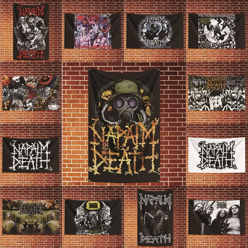 Napalm Death Music Flag Banner For Fan Cave Party Tailgate Gathering Indoor Outdoor Backyard Home Festival Ornament Supply