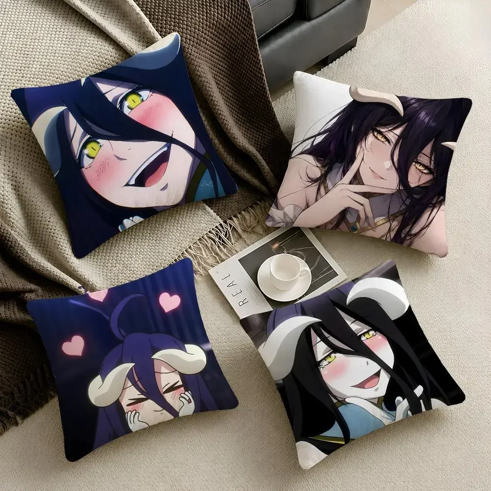 Anime Overlord Albedo Nazarick Ainz Cushion Cover Throw Pillow Soft Short Plush Cozy Durable Colorfast Sofa Bedroom Home Decor