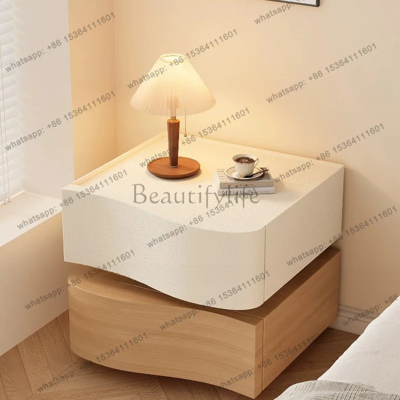 LSMinimalistic Brown Nightstands European Yellow Solid Wood Bedside Tables Modern Nordic Narrow Mesitas  Bedroom Furniture