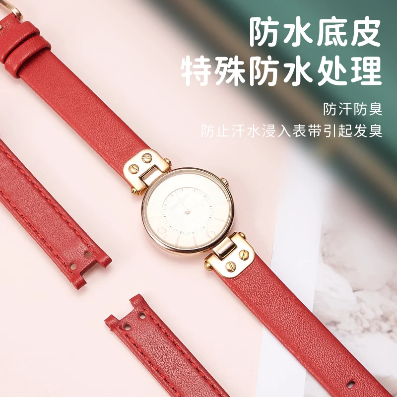 Women\'s Leather Watch Strap for Anne Klein ANNE KLEIN Ak2156 Ak2157 Ak2618 Notch Watch Bracelet Watchband