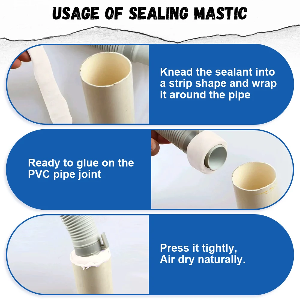 2/5pcs Wall Hole Sealant Waterproof Sealing Solid Glue for Sewer Pipe Wall Hole Repair Household Tool Extra Strong Plugging Glue