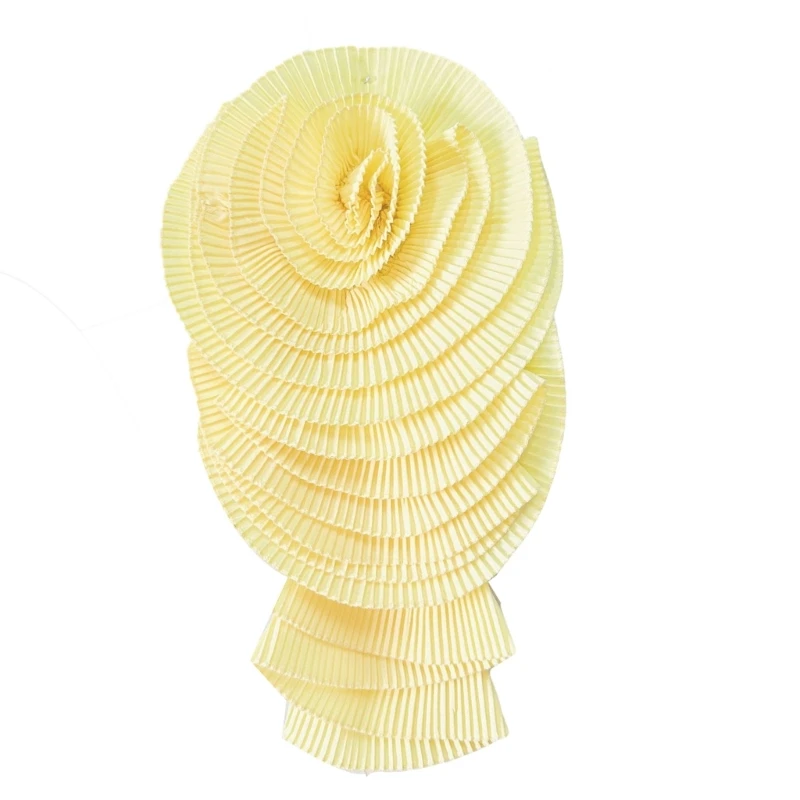 

Pleated Big Flower Brooch Elegant Floral Lapel Pin Accessory for Women Dropship