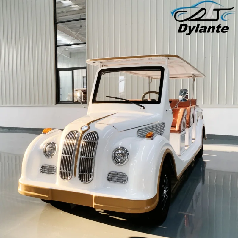 Factory New 5 8 11 14-Seater 5KW Motor 72V Lithium Battery Powered Utility Club Car Electric Retro Classic Car Free Custom Color