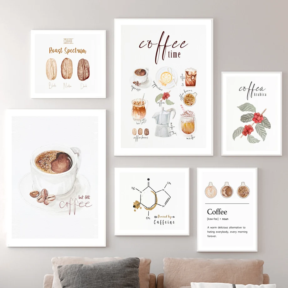 Elegant Coffee Caffeine Cocoa Cup Wall Art Diamond Painting Nordic Posters And Prints Pictures For Kitchen Surrealism Home Dec
