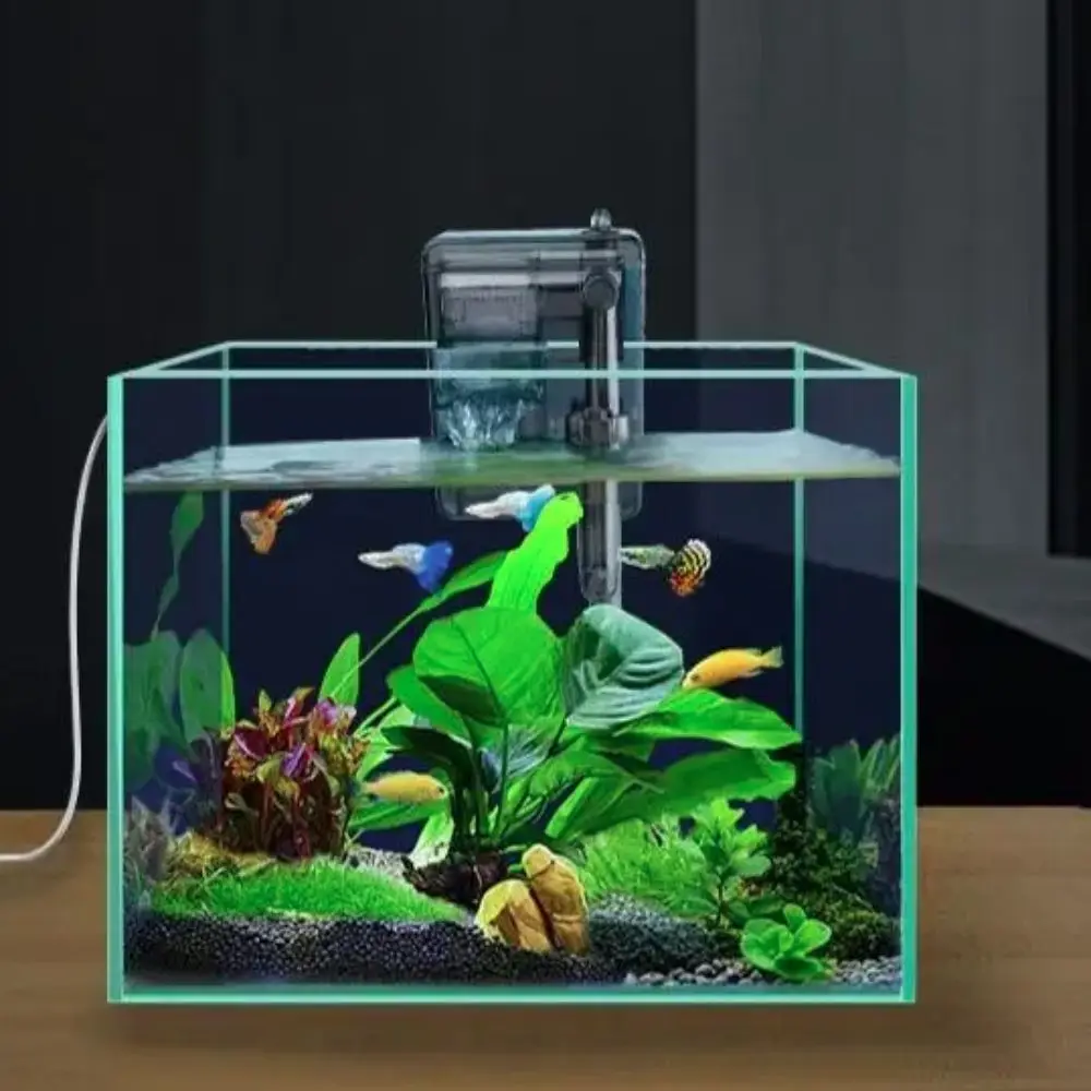 3-in-1 Wandmontierter Aquariumfilter Geräuscharm Einstellbare Durchflussrate Wasserfall-Filter USB Zirkulationsfilter Wasserpumpe für Zuhause – Detail 8