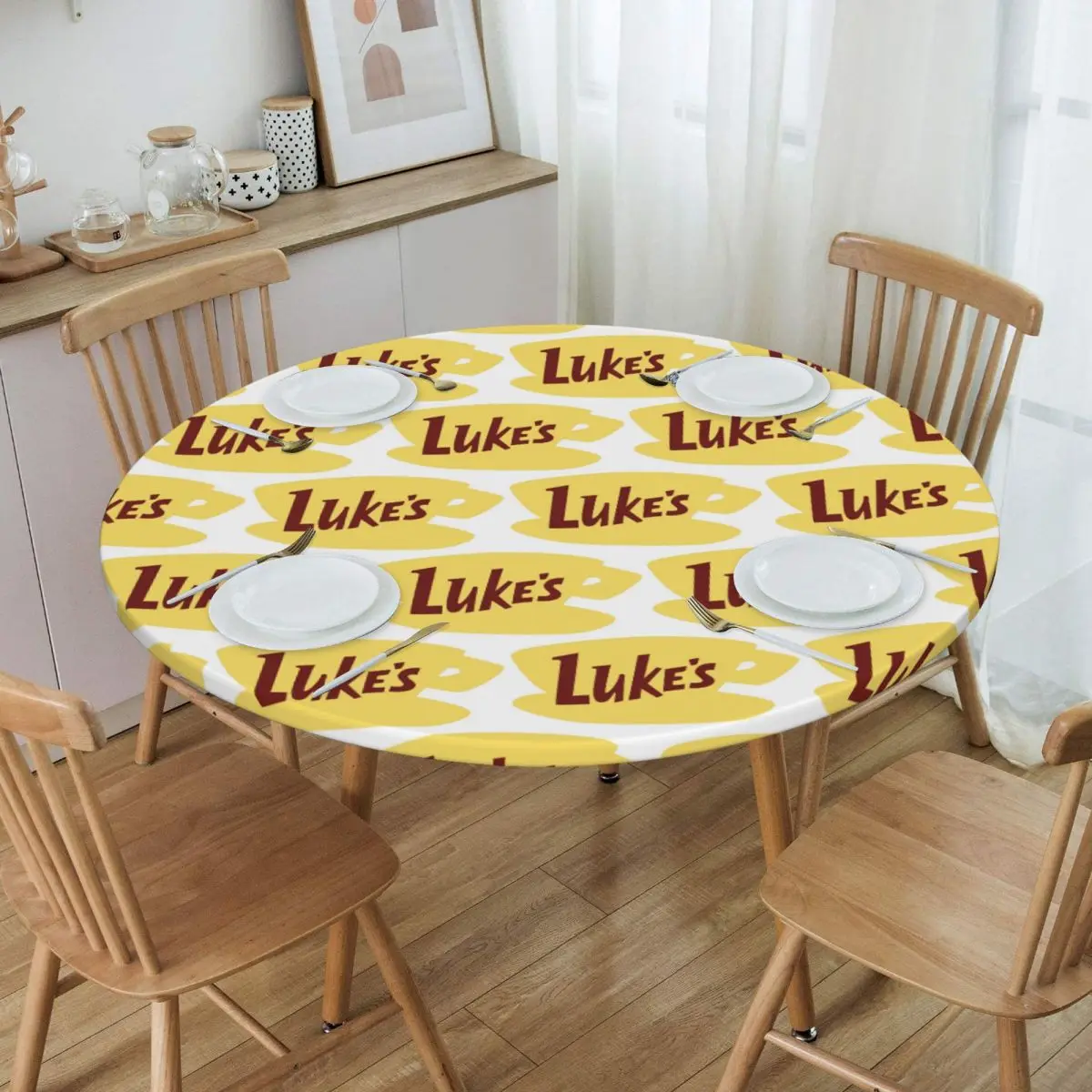 Luke's Diner Gilmore Girl Birthday Gift Waterproof Round Tablecloth Oilproof Table Cloth for Kitchen Events Dining Table Cover