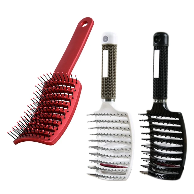 Curved Vent Hair Brush Anti-Static Scalp Massage for Blow Drying Wet Dry Curly