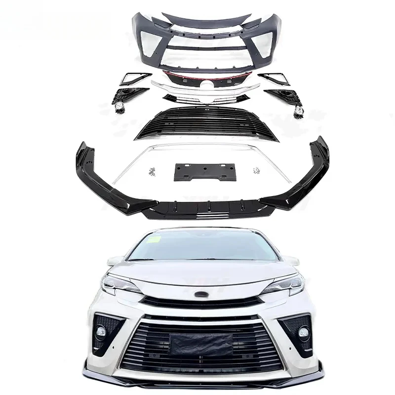 High Quality Sienna GR Sport Body Kit Front Lip Bumper Grille Rear Diffuser Exhaust Tips Modified Exterior Parts