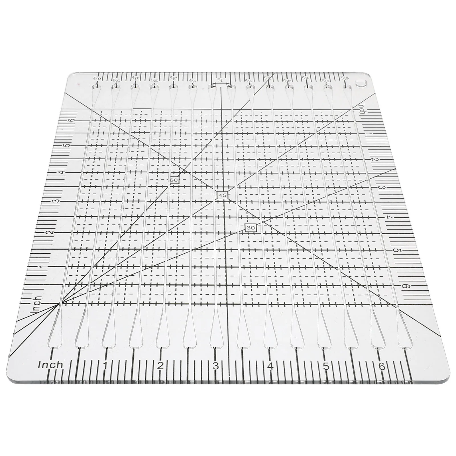 مسطرة متينة من البلاستيك الشفاف لقطع القماش والخياطة أداة خياطة اللحف ذاتية الصنع قالب حرفي محمول على شكل مربع #4