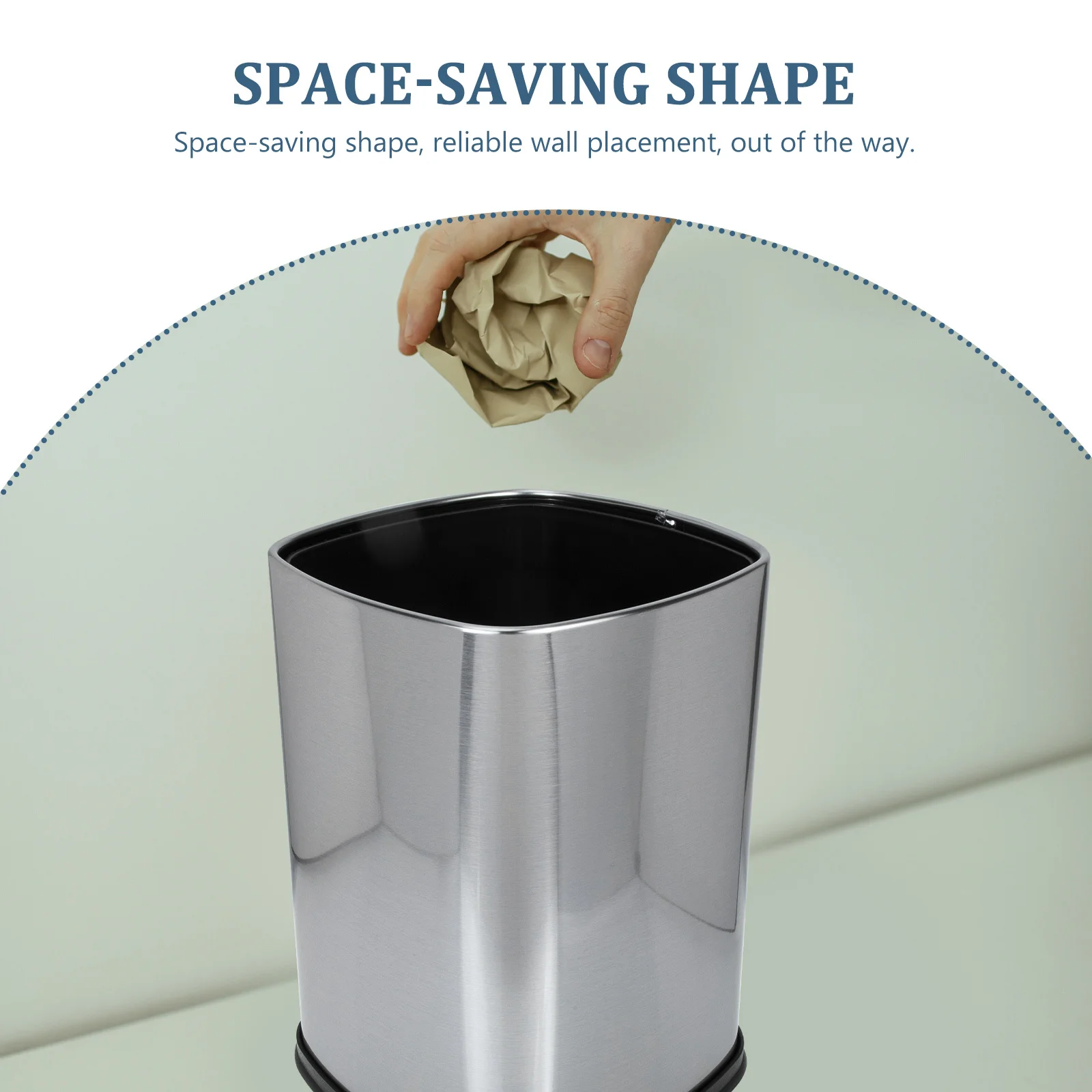 

Heavy Duty Stainless Steel Trash Can Square Shape Double Layer Waste Bin for Household Office Garbage Storage Solution