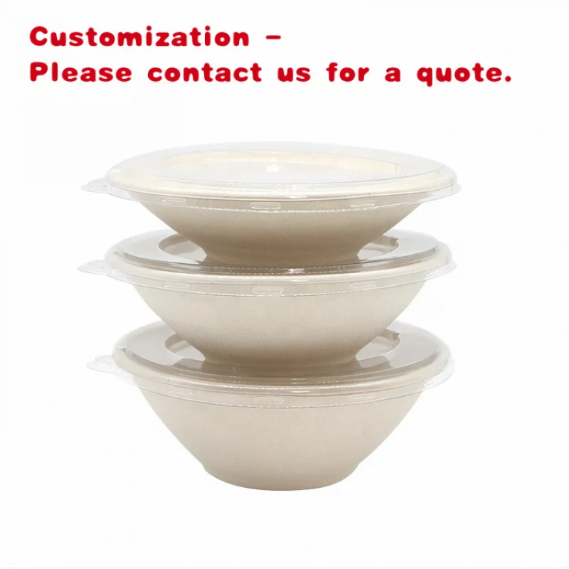 custom.LOKYO Recycled Pulp Style Salad Bowl Biodegradable Disposable Food Container From Sugarcane Bagasse