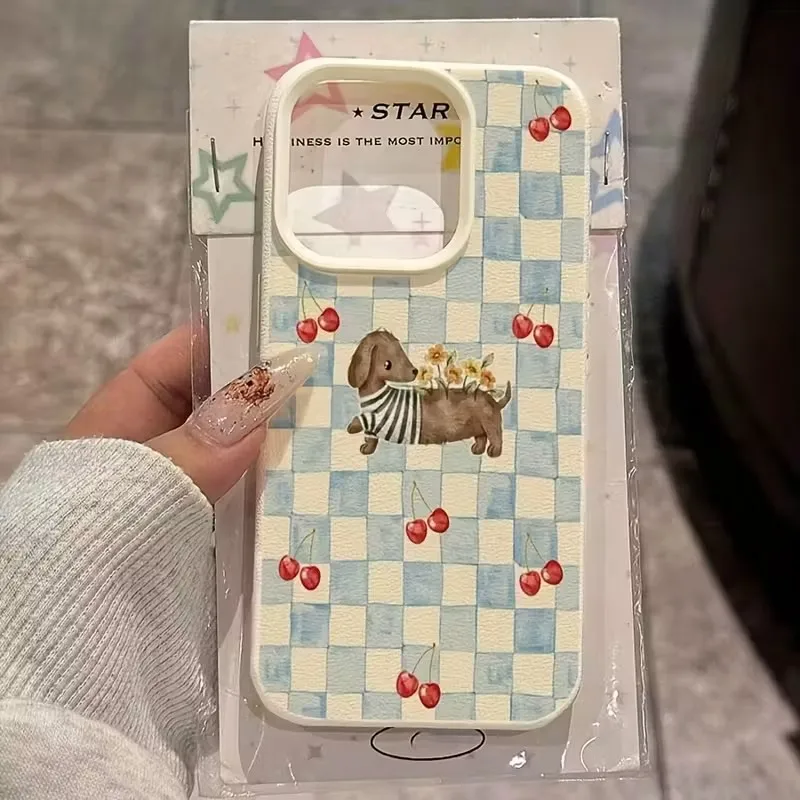 For iPhone 16 Case Dachshund Bear Pattern Soft Phone Cases for iPhone 17 Air 15 16 14 13 12 11 Pro Max XS XR Plus 17 Soft Cover