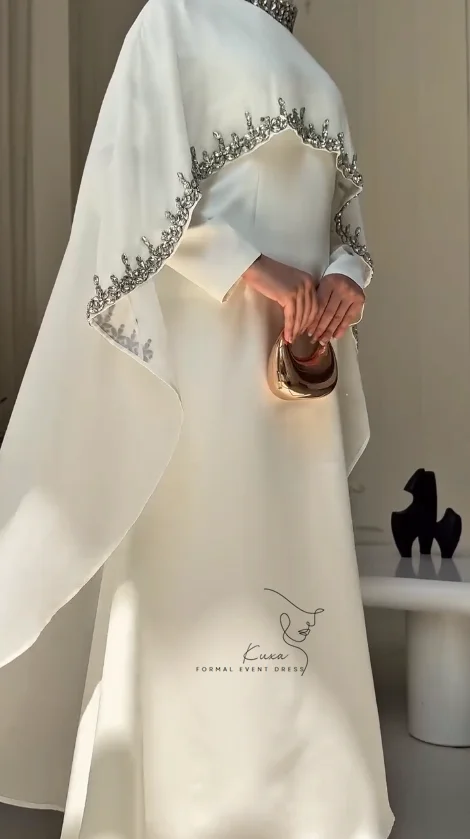 KUXA Customized Two-Piece Set Full Sleeves Modern Muslim Wedding Dresses A-Line Floor-Length Bridal Gowns Vestidos De Novia 2026