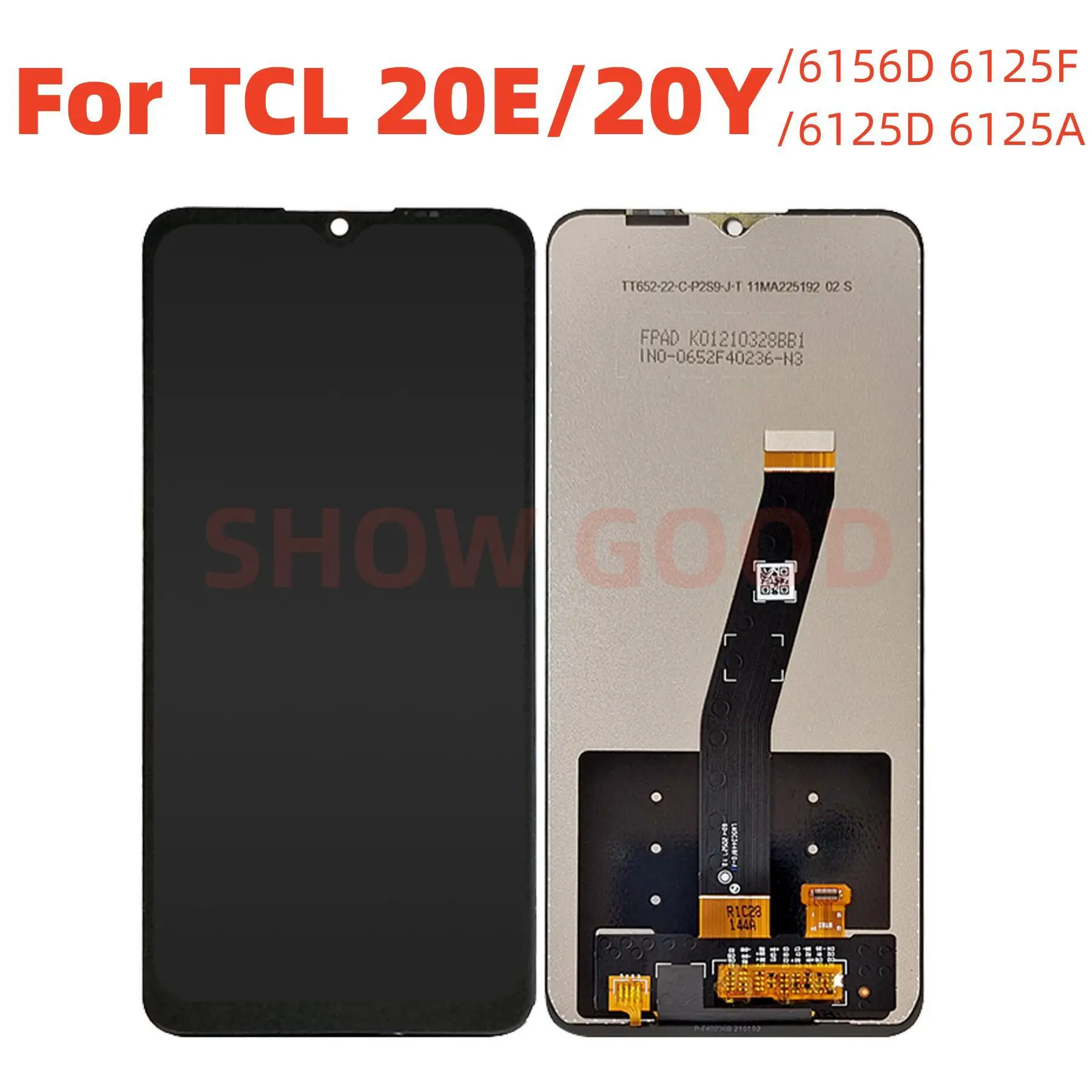 

Original For TCL 20Y 20E 6156D 6125F 6125D 6125A LCD Screen Display Touch Panel Digitizer Assembly For TCL 20E LCD