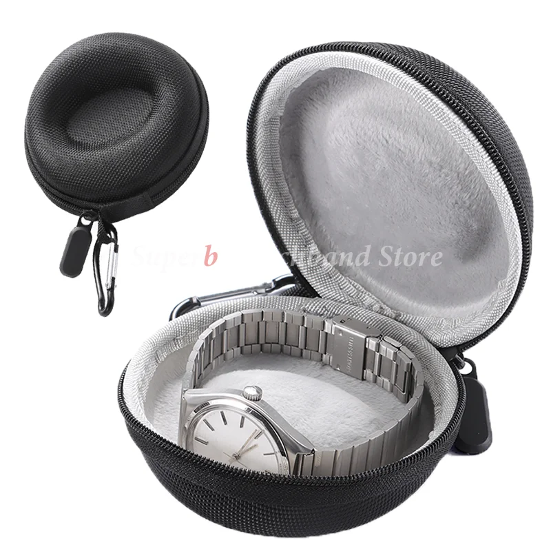 Relógio caso de viagem portátil eva caixa de armazenamento para único relógio resistente a choques e impacto para relógios de pulso relógios inteligentes