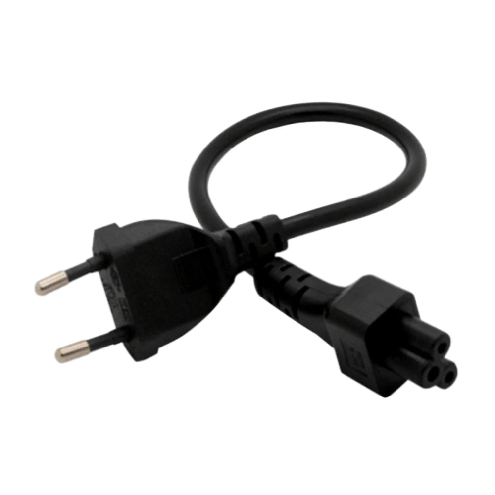 

2.5A European Standard Power Cord with Plum Blossom Tail All Copper Core 125-250V 2Pin EU Plug Power Cable 0.3M Long