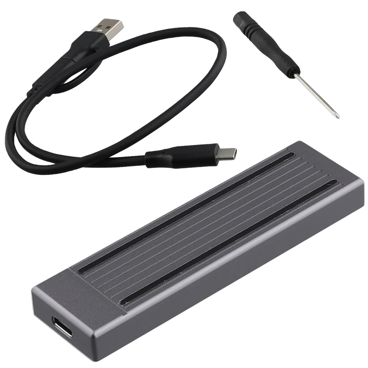 M.2 SSD HDD Enclosure NVMe NGFF Dual Protocol HDD Enclosure RGB Cool Light Multi-Function Convenient HDD