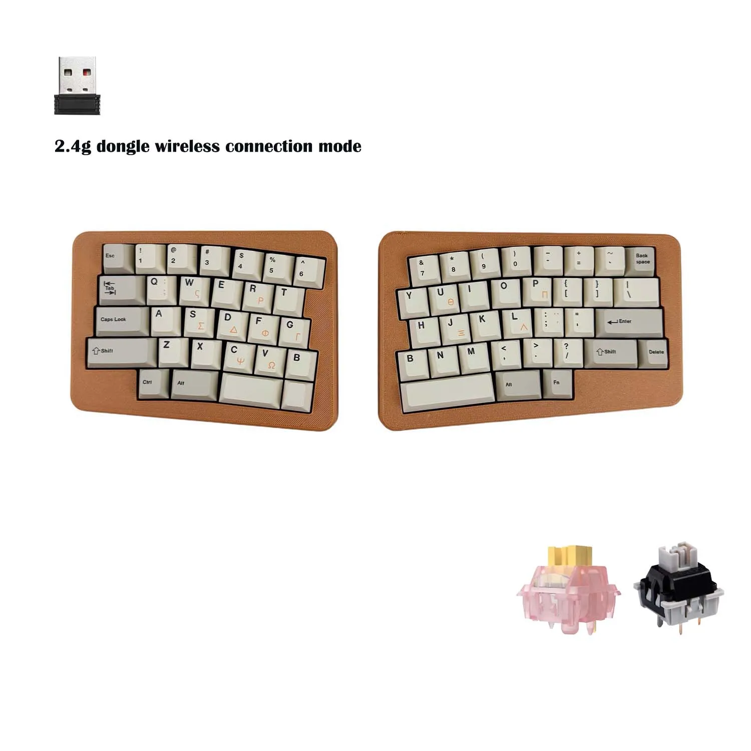 Split Ergonomic 60% HHKB-Alice Mechanical Keyboard 2.4G wireless, Hot-swappable. VIAL Programmable