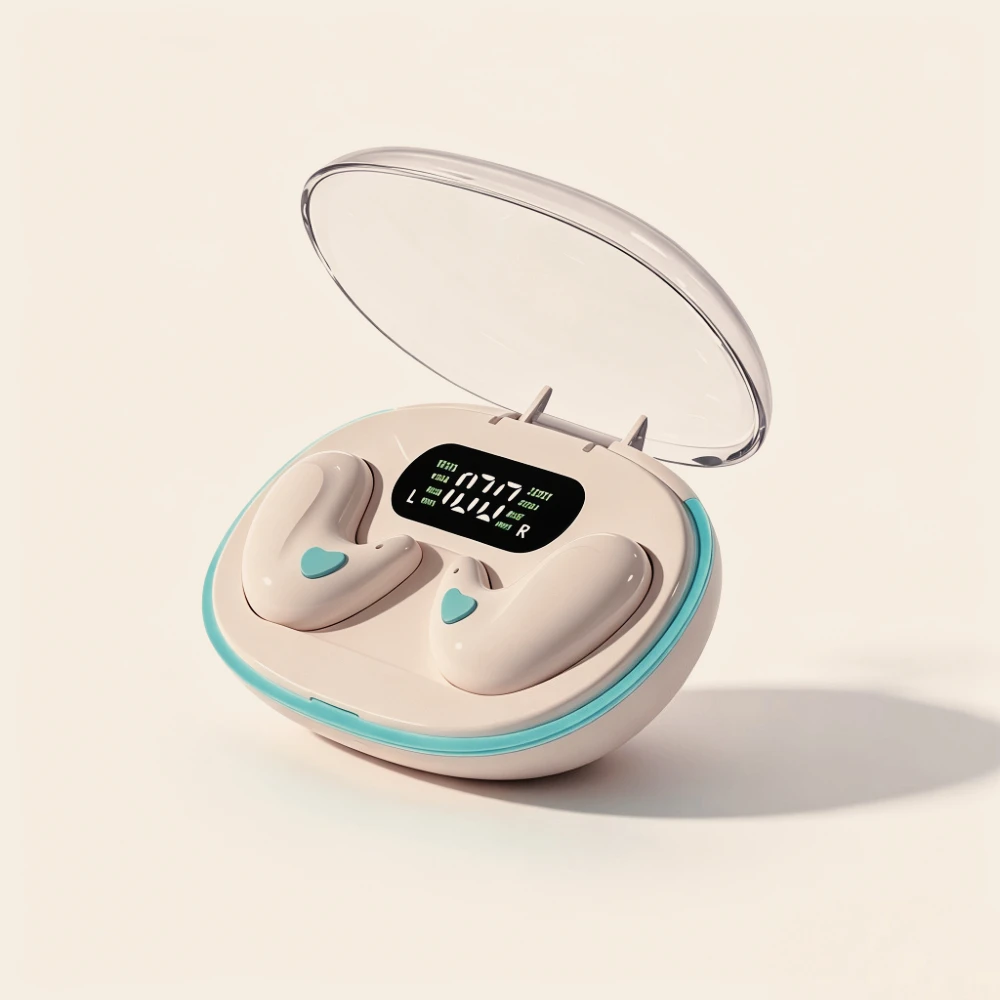 True Wireless Ultra-Mini Sleep Earbuds Ergonomic Design for Music Side Sleepy Small Ears Portable Bluetooth Headphones with Mic