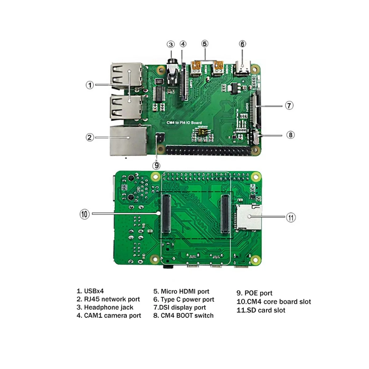 For CM4 IO Base Board CM4 to 4B Adapter Board