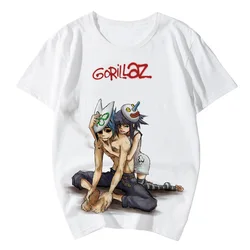 Rock Band Gorillaz Print Summer Men's O-Neck T-shirt Casual Short Sleeve Oversized T Shirts Fashion Pullover Trend Men Clothing